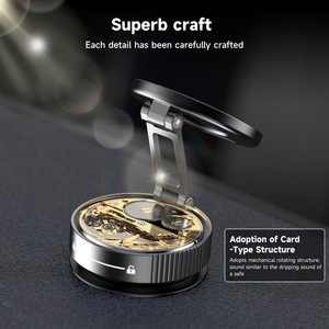 Novedad 2025 Soporte Magnético Plegable de Fuerte Aleación de Zinc con Ventosa de Vacío para Teléfono Celular Rotación de 360 Grados para Coche Negro/Plata - Product Image 4