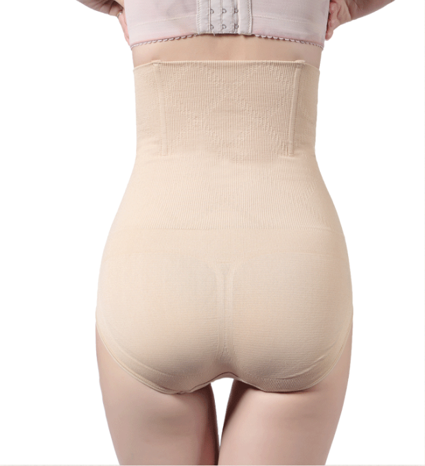 Postpartum High-Waist Shaping Brief (LJ9006): side profile showing zones and edge stability