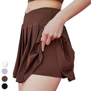 Janya Custom Logo 2-in-1 Plissee-Mini-Yoga-Shorts mit hoher Taille Damen-Golf-Tennis rock mit hinteren Taillen taschen Peakball-Rock - Product Image 4