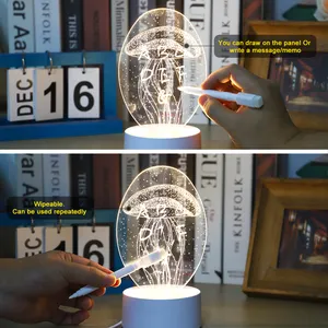 Jellyfish Nightlight Acrylic Bedroom Lamp Creative 3d Nightlight Birthday Gift Ambiance Light Holiday Gift Light