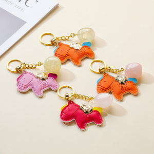 Porte-clés en gros : Artisanat en cristal, <span class=keywords><strong>pierre</strong></span> naturelle roulée, porte-clés cheval, charme de sac Reiki de guérison, pendentif clé - Product Image 6