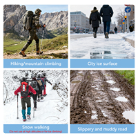 Crampons à glace simples en acier inoxydable Qunature pour la randonnée, couvre-chaussures antidérapants pour l'extérieur, chaussures avec pointes et chaînes