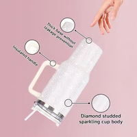 Gourde isotherme portable en acier inoxydable de 40 oz avec poignée et paille, grande capacité, pour voiture, style sportif, cadeaux d'Halloween