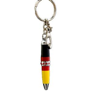 德国国旗文具定制促销金属短圆珠笔迷你水晶圆珠笔钥匙扣 - Product Image 1