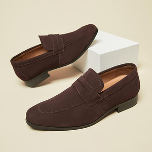 New Arrival Luxury Men's Dress Shoes Genuine Leather Loafers <b>Pointed</b> Toe Slip-On Height Increasing <b>Light</b> Fashion Trend - Product Image 1