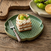 Assiette à collation en grès rétro de haute qualité plat à sushi en céramique personnalisé avec porte-pot à thé Snack pour l'exportation transfrontalière