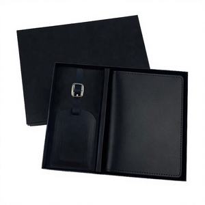 Cartera de Viaje RFID de Cuero Genuino con Patrón Saffiano, Tarjetero, Funda para Pasaporte, Juego de Etiquetas para Equipaje, Caja de Regalo - Product Image 4