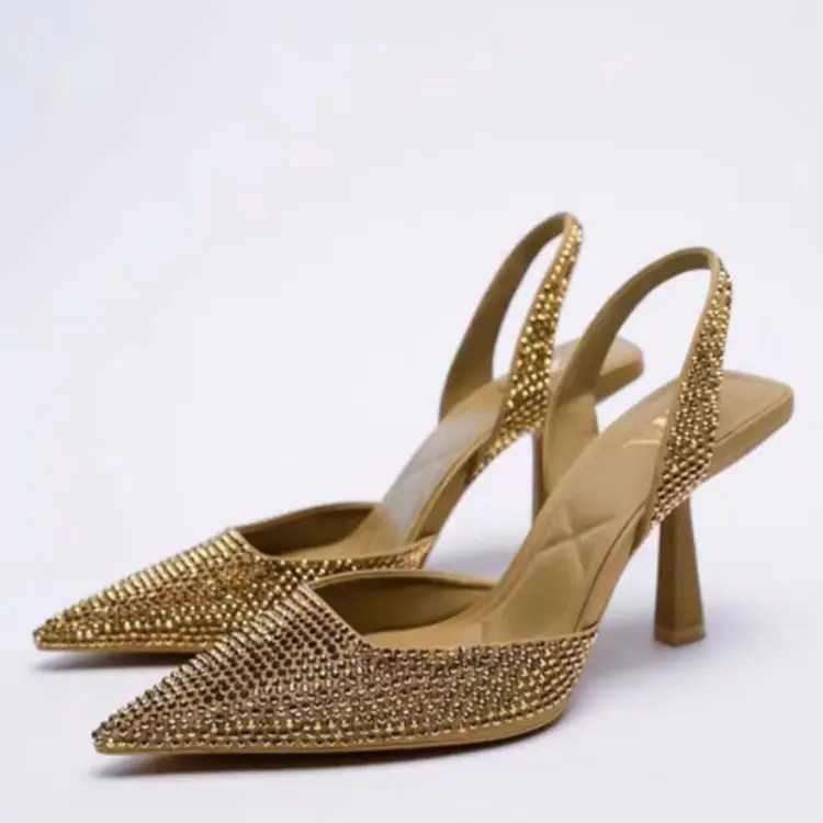 Fashionable High Quality Women's pointed high heels shoes rhinestone high heel evening shoes