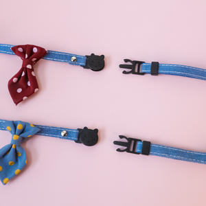 ปลอกคอสัตว์เลี้ยงแบบปรับได้ สไตล์อังกฤษ ลายจุด พร้อมโบว์ผูกคอสำหรับ<span class=keywords><strong>แมว</strong></span>และสุนัข มีกระดิ่ง - Product Image 5