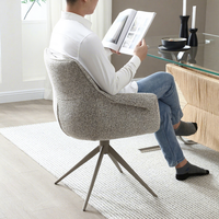 Fauteuil de salle à manger pivotant à dossier haut avec pieds en métal, design dernier cri, pour la maison, vente en gros