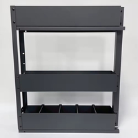 Support à bouteilles en métal au design moderne avec trois étagères coulissantes, imperméable et antirouille, pour rangement d'épices dans les armoires