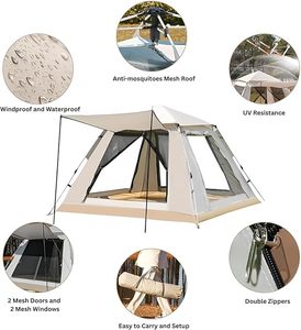 Carpa de Camping Automática de Fábrica, Carpa Familiar de 2 Capas con Toldo, Impermeable, de Apertura Rápida para Exteriores - Product Image 3