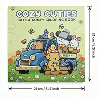 Livre de coloriage portable Cuties avec reliure thermique, 48 pages, pour soulager le stress, impression personnalisée disponible pour enfants