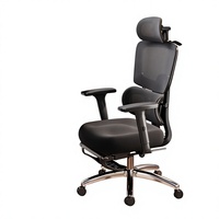 Chaise de bureau ergonomique en maille, inclinable, réglable en hauteur, pivotante, double usage (jeu et bureau), base cinq étoiles, pour longues sessions
