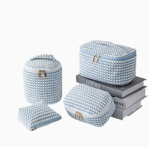 Corduroy Cosmetic Bag Set Large Capacity Travel Makeup Organizer Zipper <b>Toiletry</b> Cases Portable Women <b>Storage</b> - Product Image 1