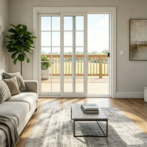 Puertas Corredizas de <span class=keywords><strong>Vinilo</strong></span> Personalizadas de Fábrica con Vidrio Aislante de Argón de Baja Emisividad Energy Star, Certificación AAMA NFRC, Paquete para Contratistas - Product Image 2