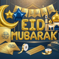 Ballons en aluminium Ramadan Kareem : Formes Mosquée, Chameau, Chèvre et Lanterne – Décoration de Scène Islamique pour l'Aïd al-Fitr et l'Aïd al-Adha (Vente en Gros)