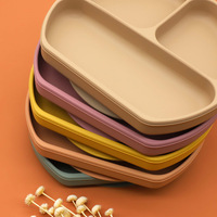 Ensembles de couverts de dîner en Offre Spéciale Assiette à ventouse Ensemble complet de sevrage de vaisselle en silicone