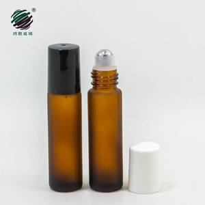 Hổ phách nâu 10 <span class=keywords><strong>ml</strong></span> 1/3 oz 10 <span class=keywords><strong>ml</strong></span> Con Lăn nước hoa tinh dầu cuộn trên chai thủy tinh với kim loại con lăn bóng nắp màu trắng - Product Image 3