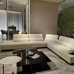 Canapé modulaire en cuir véritable de luxe moderne, nouveau design, qualité supérieure, pour salon, Foshan Furniture - Product Image 2