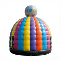 Dôme Disco Gonflable Château de Rebond Thème Enfants Balle Disco Rayures Arc-en-ciel Matériau PVC Écologique Commercial