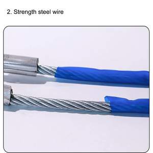 <span class=keywords><strong>Sangle</strong></span> de remorquage en acier recouvert de caoutchouc, <span class=keywords><strong>sangle</strong></span> de remorquage robuste de 4 mètres, corde de <span class=keywords><strong>traction</strong></span> pour <span class=keywords><strong>voiture</strong></span> avec deux crochets en acier - Product Image 2