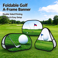 Bannière pop-up pliable double face pour bord de terrain de golf