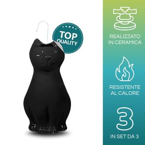 Cat-Shaped Radiator Humidifiers Set Of 3 With <b>S</b>-<b>Hook</b> Black Gray White 8x4x18cm - Product Image 3