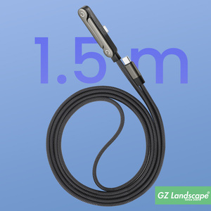 Pengisi daya ponsel multifungsi, kabel Data ponsel tipe c kepang tahan lama 1.5m dapat disesuaikan - Product Image 6