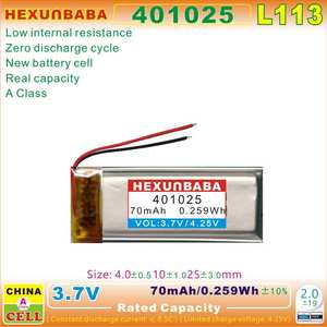 3.7V 70mAh 401025 <span class=keywords><strong>2</strong></span> fios polímero lítio Li-ion bateria para Bluetooth fone de ouvido alto-falante GPS MP3 câmera MP4 L113 - Product Image 4