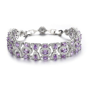 925 argent multicolore topaze bracelets à breloques pour femmes pierres de mariage zircon cubique bijoux fantaisie de mariée - Product Image 6