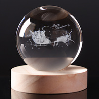 Lámpara de Noche de Bola de Cristal 3D con Arte, Base de Luz LED Grabada con Láser Personalizada, Bola de Cristal 3D de Navidad - ¡Gran Oferta!