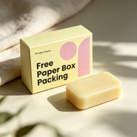Boîtes personnalisées écologiques réutilisables en carton blanc avec motif cercle jaune, impression ovale, minimalistes, propres, lumineuses, élégantes, simples, en forme de L