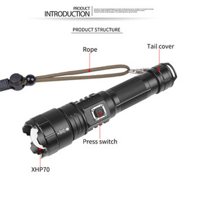 Không thấm nước XHP70 mạnh mẽ <span class=keywords><strong>LED</strong></span> <span class=keywords><strong>Torch</strong></span> 2000lm Zoomable Strobe <span class=keywords><strong>Led</strong></span> <span class=keywords><strong>flash</strong></span> <span class=keywords><strong>light</strong></span> xách tay Sạc <span class=keywords><strong>Led</strong></span> đèn pin - Product Image 2