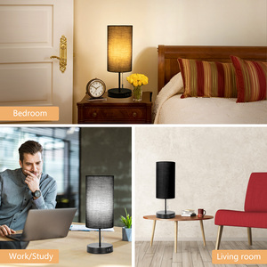 Aigostar lampada da comodino 2 porte di ricarica USB tirare interruttore ABS corpo Base in metallo Touch Dimming per camere da letto ingresso studio 5V - Product Image 2