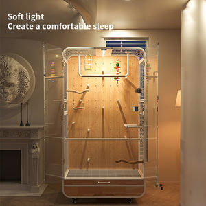 Kwaliteitshuis Luxe Houten Stalen Villa Indoor Vogelvilla Fokvogelkooien Rvs Papegaaienkooi Grote Vogelkooi - Product Image 4