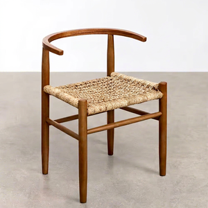 Sillón de teca moderno estilo media luna, silla de comedor de metal curvada para el hogar, Bar, parque, jardín al aire libre, comedores, fiestas, escuelas - Product Image 1