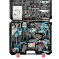 Ensemble d'outils électriques sans fil YUTUO, perceuse, clé à chocs, outil professionnel 18V 21V, 5 en 1, boîte à outils multifonctionnelle