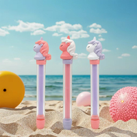 Jouet de pistolet à eau licorne dessin animé mignon pour enfants canon à eau à Tube droit coulissant accessoires de bataille d'eau de plage en plein air