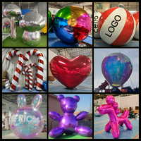 Ballon gonflable géant étoile métallique brillant Sphère flottante PVC Décoration d'événement Fête Accessoires de scène personnalisés Vente en gros
