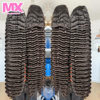 Peluca de Cabello Humano Rizado Birmano con 250% de Densidad, Peluca de Cabello Vietnamita Virgen de 40 Pulgadas de Largo con Ondas Profundas, Pelucas de Cabello Indio Virgen Liso Natural