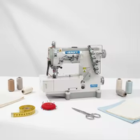 Machine à coudre industrielle JUKKY à 3 aiguilles, haute vitesse, point de recouvrement, avec corps de machine à lit plat et tête à 5 fils uniquement – Offre spéciale