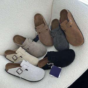 Zapatillas londinenses de ingeniería alemana unisex, zapatos de Casa de cobertura completa, cama de pie de corcho/lana de cuero curtido al aceite para el verano - Product Image 3