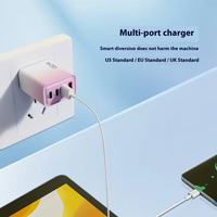 Chargeur rapide 120W à dégradé de couleur, double PD, double Type C, multi-ports, norme US/EU, prix bas, prise de charge pour smartphone