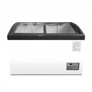 Réfrigérateur-congélateur commercial avec logo personnalisé, refroidissement direct intégré, compresseur, pour la présentation de la crème glacée - Product Image 6