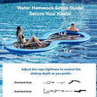 Hamac aquatique gonflable double zone avec centre en maille et technologie Drop Stitch pour adultes
