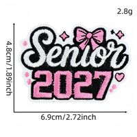 En gros, Écussons brodés Senior 2027, Appliques pour la promotion 2027 (Casquette de graduation, Diplôme, Nœud) pour vestes, sacs à dos, chapeaux, jeans et sacs