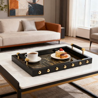 Plateau de rangement multi-usages à un seul niveau, finition piano haute brillance en MDF, pour salle de bain, cuisine, bureau, salon
