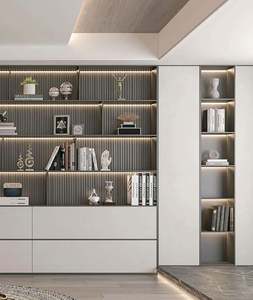 Bibliothèque murale entièrement personnalisée, design moderne, pour salon, bureau à domicile et appartement - Conception modulaire gain de place - Product Image 6