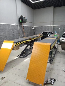 <span class=keywords><strong>Elevador</strong></span> de <span class=keywords><strong>Tijera</strong></span> Ultrafino Certificado CE para Reparación de Automóviles, Montaje en Suelo sin Fosas, para Garajes - Product Image 4